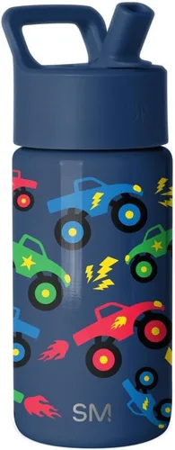 Miniatura 12 de Simple Modern Botella de agua para niños con tapa con pajilla, vaso aislado de acero inoxidable de 14 onzas para niños y a prueba de derrames