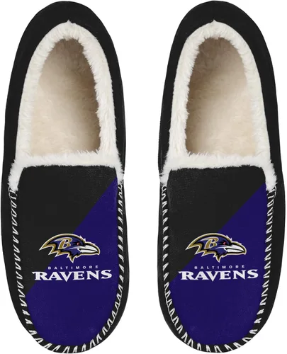 Miniatura 18 de FOCO NFL - Pantuflas tipo mocasín unisex para adultos, con licencia oficial, con logotipo primario, con forro de sherpa