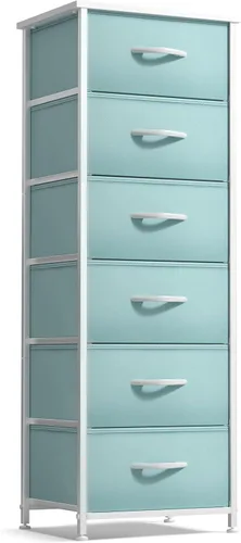 Miniatura 12 de Sorbus Cómoda de tela para dormitorio de niños, cómoda de 5 cajones, torre de almacenamiento alta, organizador de ropa, para armario, sala
