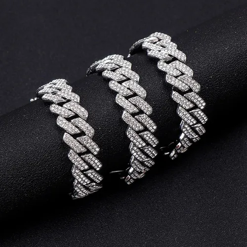 Miniatura 6 de Xikui Collares de cadena cubana, diamantes brillantes de Miami, joyería de hip hop, cadenas de eslabones cubanos de plataoro para hombres y mujeres