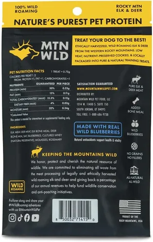 Miniatura 2 de Wild Blueberry Elk & Venison - Golosinas de entrenamiento para perros (4 onzas (paquete de 2), arándano)