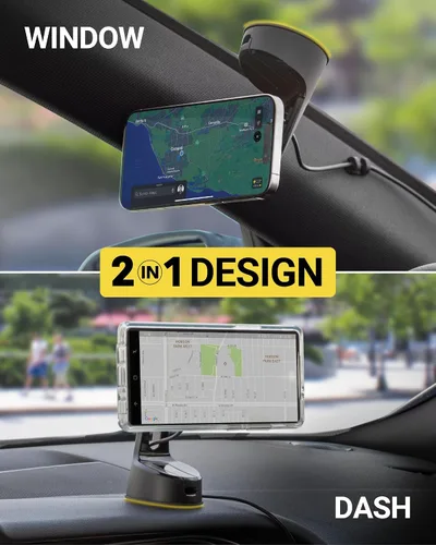 Miniatura 4 de Scosche MEMSQRWD MagicMount Elite - Soporte magnético de carga inalámbrica para el salpicadero/parabrisas del automóvil con cargador rápido USB-C