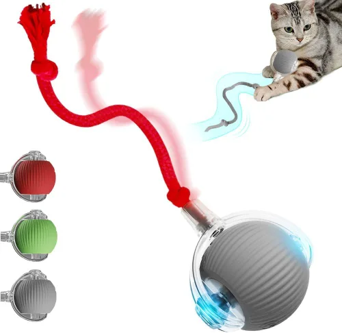 Miniatura 9 de 2026 - Juguetes interactivos para gatos de interior, juguetes para gatitos que alivian el aburrimiento en gatos de interior (rojo, verde y gris)