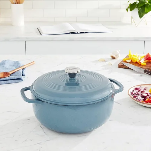 Miniatura 4 de Lodge - Horno holandés de hierro fundido esmaltado de 7.5 cuartos de galón con tapa – Asas duales – Apto para horno hasta 500° F o en estufa - Úselo