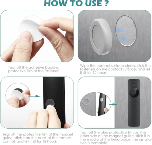 Miniatura 5 de WALLFID Paquete de 5 soportes magnéticos N52 para control remoto de montaje en pared, sin agujeros, organizador de carga de teléfono, contenedores