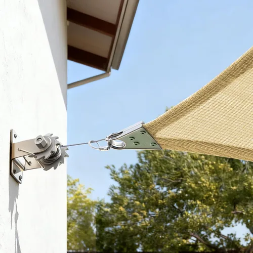 Miniatura 6 de ColourTree Super Ring 16' x 24' Beige Rectangular Sun Shade Sail, Grado Comercial UPF50, Esquinas y Bordes Reforzados, Tela de 260 GSM de Alta