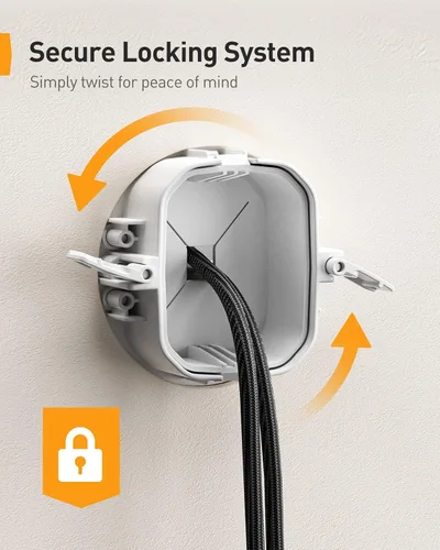Miniatura 5 de Perlegear Ocultador de cable de TV para TV montado en la pared, protector de cable de TV para TV y altavoces montados en la pared, kit de gestión