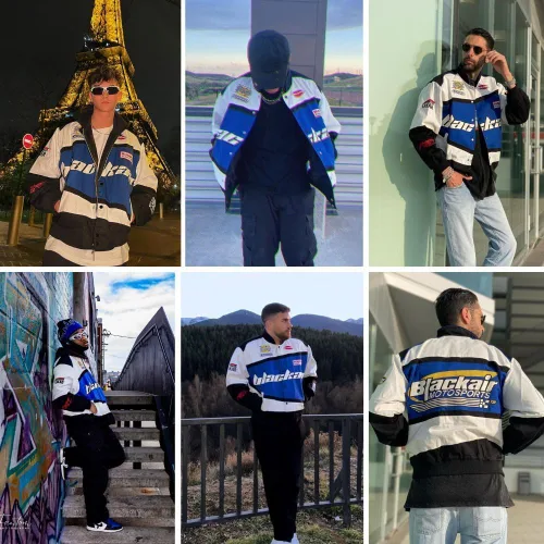 Miniatura 3 de Aelfric Eden Chaqueta universitaria con estampado de amor y letras para hombre, chaqueta de béisbol con gráficos vintage, unisex, ropa de calle