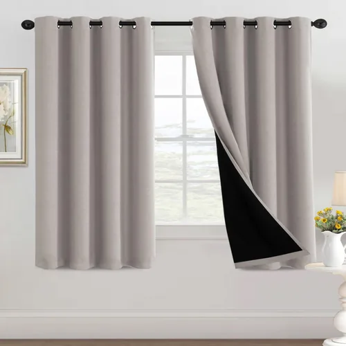 Miniatura 43 de H.VERSAILTEX Cortinas 100% de opacidad para dormitorio, con aislamiento térmico, cortinas opacas completas para sala de estar, cortinas de ventana