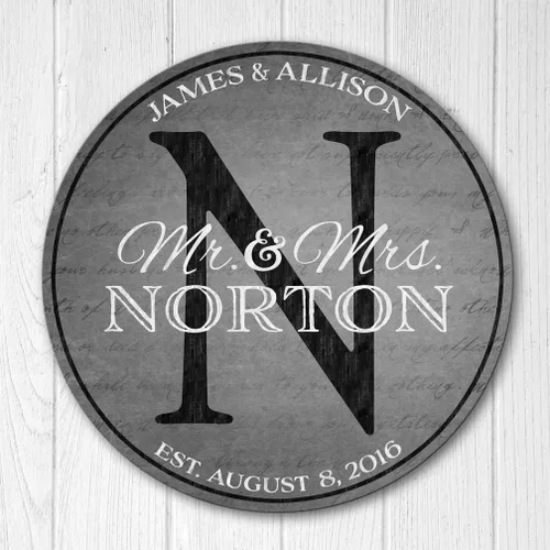 Miniatura 3 de Personalized Wedding Anniversary Gift, Wood Family Established Sign, Mr and Mrs Last Name Wood Plaque