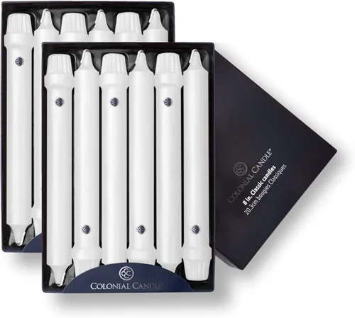 Miniatura 57 de Colonial Candle Vela cónica sin perfume, colección Handipt, ámbar, 12 pulgadas, paquete de 12, hasta 10 horas de combustión