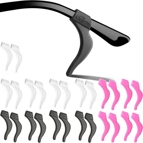Miniatura 13 de MOLDERP Agarres para Orejas de Anteojos - 21 Pares Antideslizantes para Gafas, Cómodas Puntas de Patillas de Silicona Elástica, Retenedor de Manga
