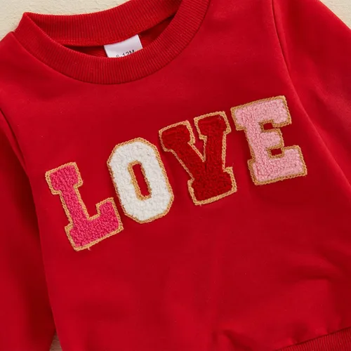 Miniatura 12 de Gueuusu Conjunto de ropa de manga larga para bebé niña con texto en inglés "My 1st Christmas", sudadera de manga larga con pantalones acanalados