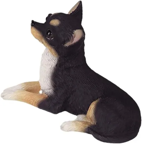 Miniatura 7 de 1 mini estatuilla de resina de Chihuahua de 2 pulgadas, mini regalos conmemorativos para perros, figuras de perro, decoración de automóvil, Negro