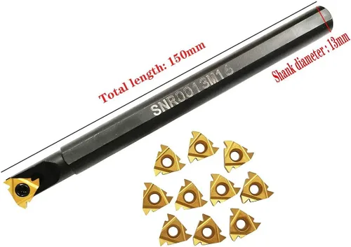 Miniatura 2 de SNR0013M16 Torno CNC Roscado interno Barra de mandrinar titular de la herramienta de torneado con 10 unids 16IR AG60 Carburo inserto de torneado