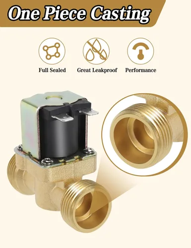 Miniatura 3 de Válvula de cierre de agua eléctrica normalmente cerrada, válvula magnética de solenoide eléctrico de latón, válvula de interruptor de entrada