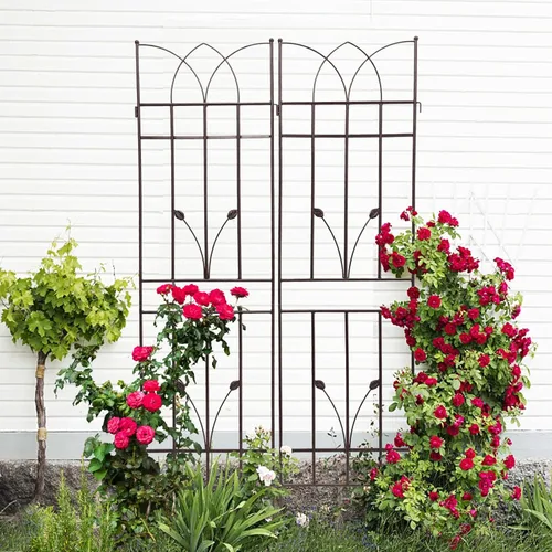 Miniatura 31 de Paquete de 4 enrejados de jardín de metal de 71" de altura, cerca de jardín, enrejado a prueba de óxido para plantas trepadoras, soporte de rosas