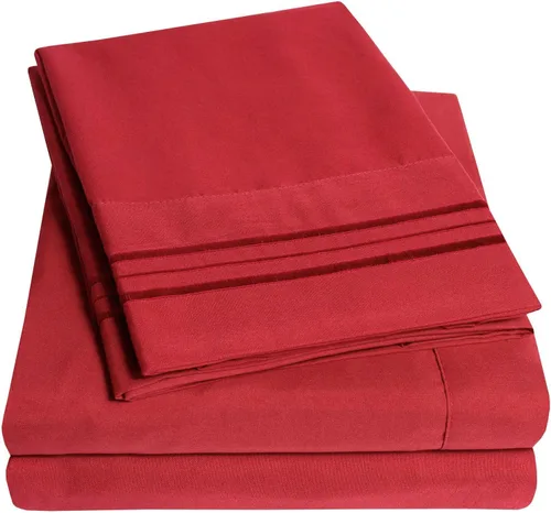 Miniatura 8 de Home Must Haves Juego de ropa de cama de lujo bordada de color liso 2000, extra suave, acogedor, bolsillo profundo de 12 pulgadas con fundas