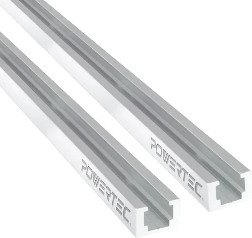 POWERTEC 71351-P2 T-Track 48 pulgadas Heavy Duty | Montaje especializado en riel de ranura en T para pernos hexagonales de 1/4"-20, 2 unidades