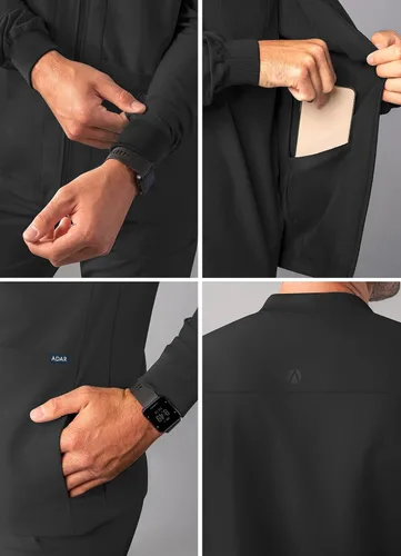 Miniatura 4 de Adar Addition Scrubs para hombre - Chaqueta médica con cremallera