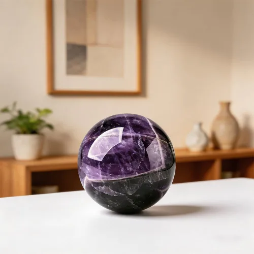 Miniatura 2 de 4-5cm/1.57-1.96 pulgadas - Esfera de cristal de amatista natural pulida a mano, esfera decorativa de cristales curativos, bola de cristales