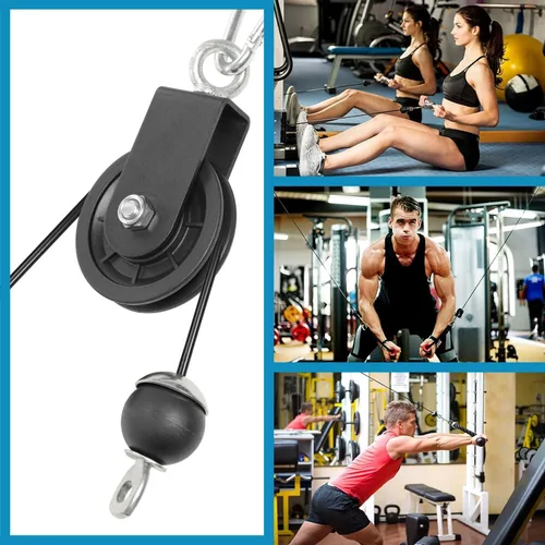 Miniatura 6 de Polea de cable de rotación de 360 grados, silenciosa, inoxidable, 3.54 pulgadas, 330 libras, carga de trabajo para equipo de gimnasio, tendedero