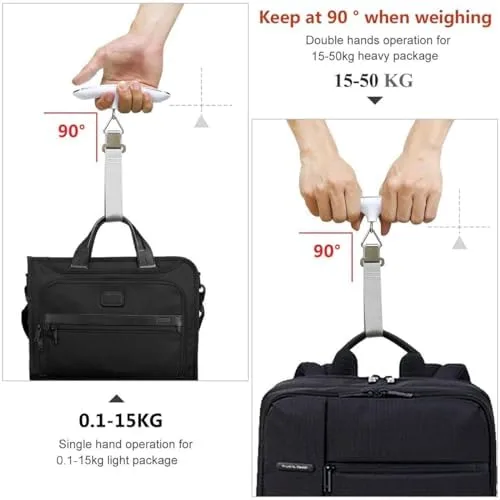 Miniatura 4 de ROTOPATA Báscula digital de viaje para equipaje con función de advertencia de sobrepeso, báscula de pesaje electrónica portátil de mano con gancho
