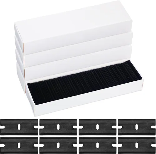 Honoson 300 cuchillas raspadoras de plástico para rascador de plástico, cuchillas de afeitar de doble filo con ranura para punta, cuchillas de borde