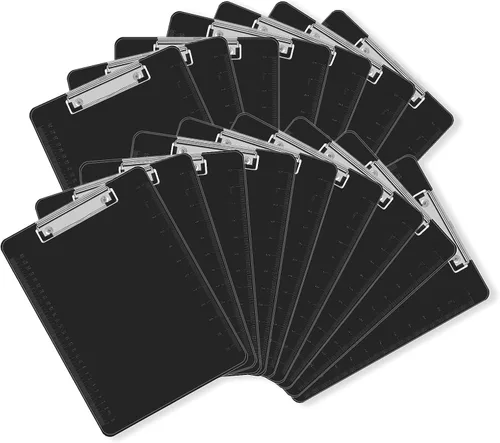 Miniatura 7 de PANDRI - Portapapeles negros de plástico, paquete de 6 portapapeles negros con clip de perfil bajo, 12.5 x 9 pulgadas, portapapeles tamaño carta