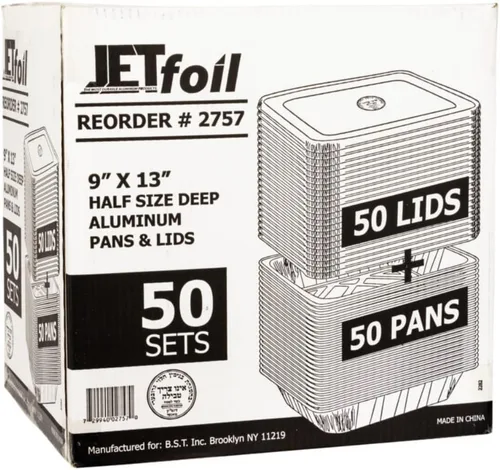 Miniatura 3 de Jetfoil Sartén de papel de aluminio con tapas, recipiente profundo de tamaño medio, utensilios de cocina, excelente para llevar, pasteles, pasteles