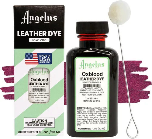 Miniatura 20 de Tinte de cuero Angelus - Tinte de cuero flexible para zapatos, botas, bolsos, manualidades, muebles y más 3oz, aplicador incluido (Azul)