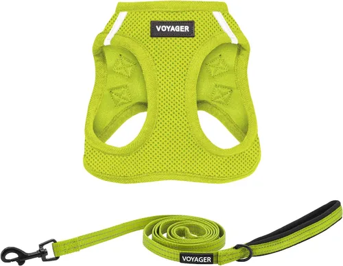 Miniatura 22 de Combo de arnés de malla Voyager Step-in Air para todo clima y correa reflectante para perro de 5 pies con mango de neopreno, para cachorros de razas