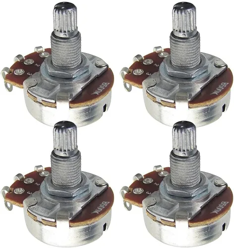 Miniatura 18 de FLEOR Potenciómetro cónico de audio con eje de 0.709 in, 4 piezas, tamaño completo, para guitarra, A250K