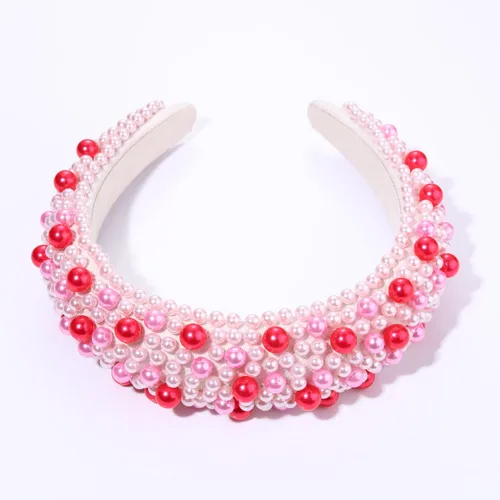 Miniatura 5 de Diademas de cristal para mujer, diadema acolchada de perlas para el día de San Valentín, con diamantes de imitación y perlas de imitación