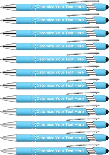 Miniatura 15 de Kingluu 24 unidades de bolígrafos personalizados con lápiz óptico, escritura suave, tinta negra, bolígrafos personalizados con su nombre, logotipo