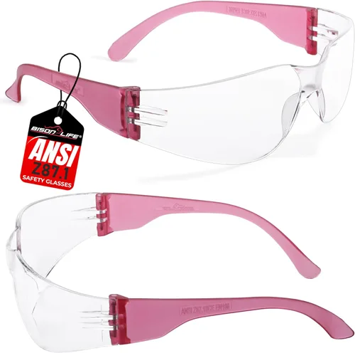 Miniatura 10 de BISON LIFE - Lentes de seguridad con protección envolvente resistente a arañazos, lente de policarbonato resistente a impactos ANSI Z87.1