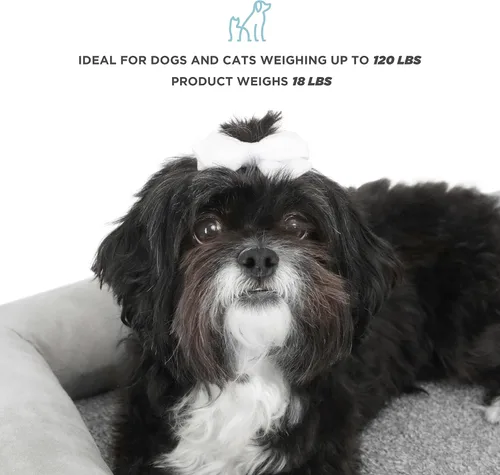 Miniatura 5 de Cama de madera para perros con colchón resistente al agua, cama elevada para mascotas pequeña a mediana con colchón relajante, certificado