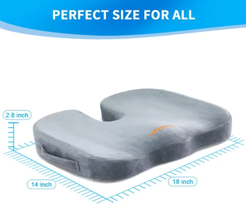 Miniatura 6 de SAIREIDER Cojines de asiento para sillas de oficina, almohadillas de cojín de coxis de espuma viscoelástica para dolor de coxis, almohada de alivio
