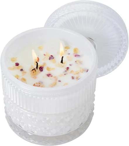 Miniatura 16 de Vela de Rosa Silvestre, Velas de Regalo para el Día de la Madre para Mujeres, Vela de Lujo en Frasco para Aromatizar el Hogar, Cera de Soja Natural
