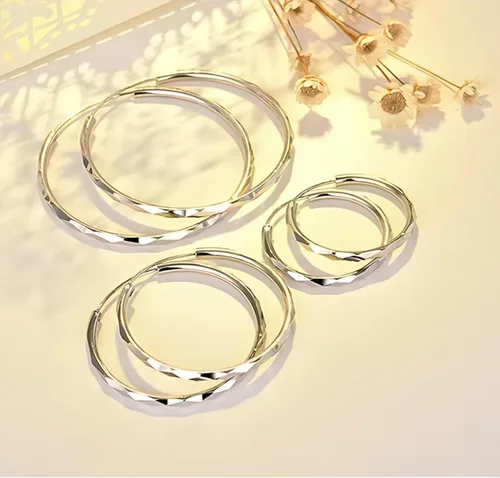 Miniatura 7 de Aretes de aro de plata de ley para mujer, 3 pares de arracadas grandes de plata chapada en oro blanco de 14 quilates, hipoalergénicos, ligeros