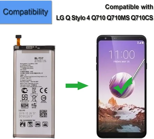 Miniatura 3 de LG Stylo 4 - Batería de polímero de litio de 3300 mAh de repuesto para LG Stylo 4 / BL-T37 Q710 Q710AL Q710MS Q710TS Q710CS Q710AL Q710US con kit