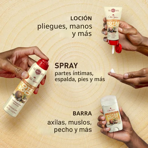 Miniatura 8 de Old Spice Desodorante en aerosol para todo el cuerpo para hombres, sin aluminio, aroma a vainilla + karité, protección contra olores 24/7, frescura