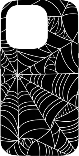 Miniatura 16 de iPhone 12 Mini Spider Web Halloween patrón espeluznante en caso negro