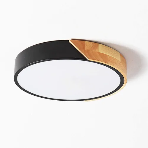 Miniatura 14 de Lámpara de techo LED moderna, 2 paquetes de luces de techo de montaje empotrado de madera, luces de cocina LED y accesorios de iluminación