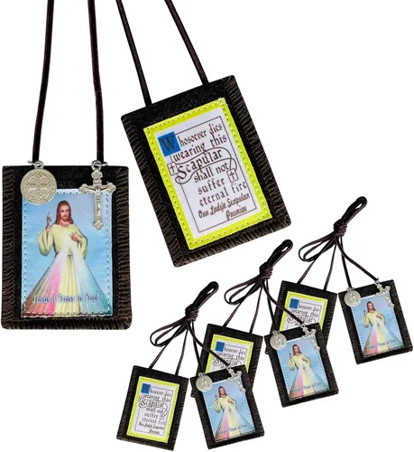Miniatura 15 de TALPGOD Sagrado Corazón de Jesús, Escapulario de Cuero de Nuestra Señora del Monte Carmelo, Escapularios Católicos Católicos, Religiosos Católicos