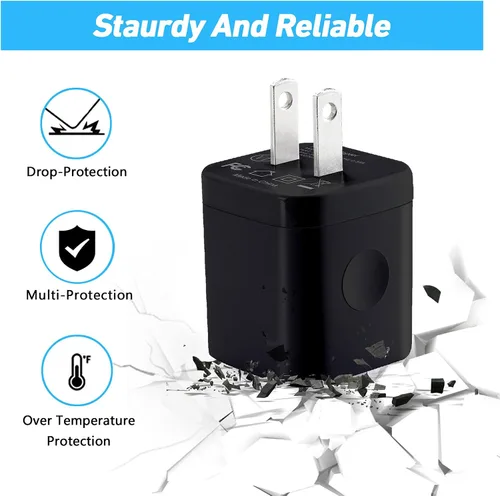 Miniatura 2 de X-EDITION Cargador de pared USB, paquete de 4 unidades de 2.1 A, adaptador de corriente USB de doble puerto, cargador de pared, bloque de carga