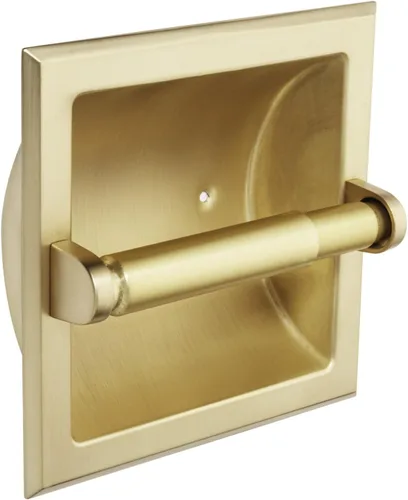 Miniatura 5 de soporte empotrado para papel higiénico, construcción metálica - soporte de montaje incluido, variación Bronce aceitado