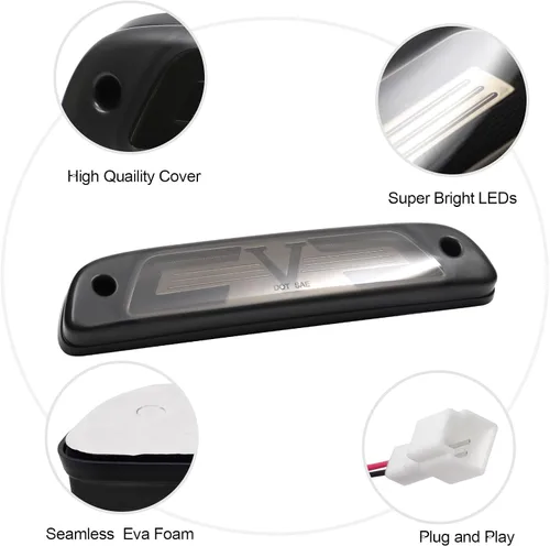 Miniatura 6 de Tercera luz de freno LED compatible con Tacoma 1995-2015, luz de freno central trasera de montaje alto, reemplazo de tercera luz de freno, plug &