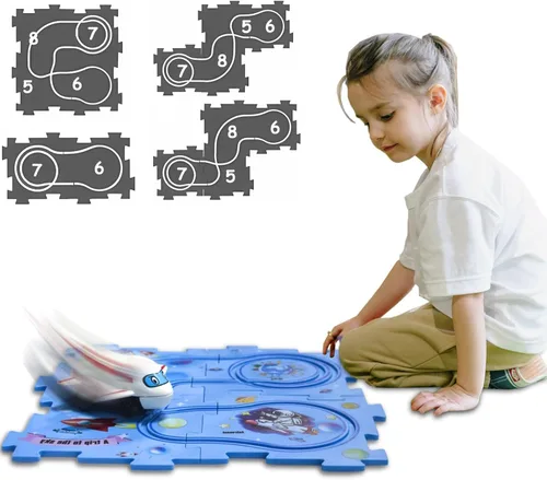 Miniatura 17 de Regalo de cumpleaños para niño de 4 años, Set de pista de autos de carreras con rompecabezas para niños, Set de pista de autos Puzzle Racer