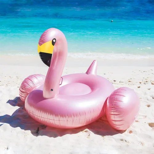 Miniatura 3 de Jasonwell Flotador inflable gigante de flamenco para piscina con válvulas rápidas, flotador de verano para playa, piscina de descanso, balsa